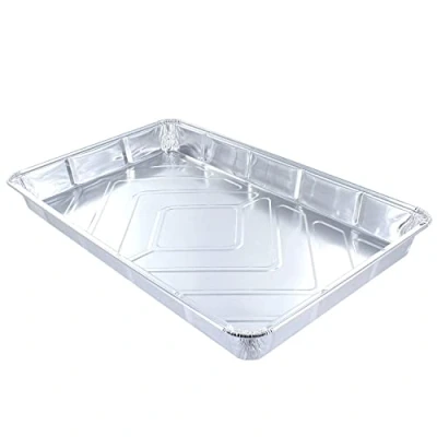 Image of Deli Supplies Disposable Large Aluminium Foil Trays Baking Container Roasting Tray Oven and Freezer Safe Traybake 32cm Long x 20cm Wide 3.3cm Deep (250)