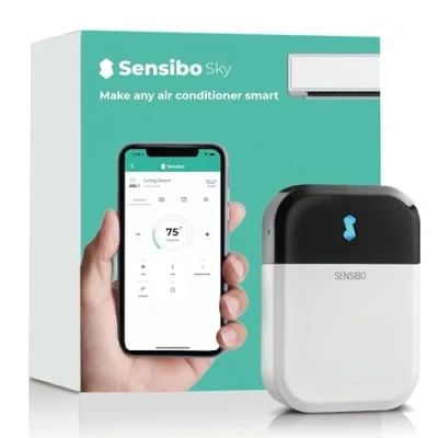 Image of Sensibo Sky, Smart Wireless Air Conditioner Controller. Quick &amp; Easy DIY Installation. Maintains Comfort with Energy Efficient. Automatic Wifi Thermostat Control App. Google, Alexa and Siri Compatible