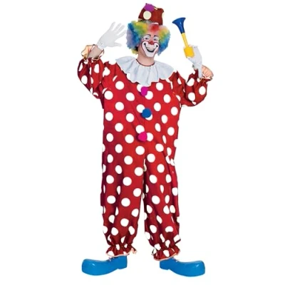 Image of Rubie&#039;s Official Dotted Clown Costume, Adult Fancy Dress, One Size, Red