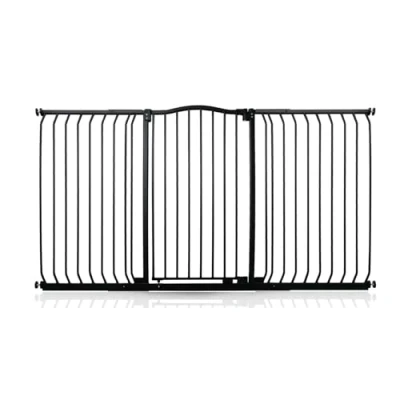 Image of Safetots Extra Tall Curved Top Safety Gate, 170cm 179cm, Matt Black, 100cm in Height, Pressure Fit Stair Baby Gate for Doors Hallways and Spaces, Barrier, Easy Installation