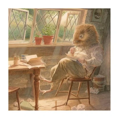 Image of Wind in the Willows Ratty Writing Poetry Chris Dunn Blank All Occasion Card