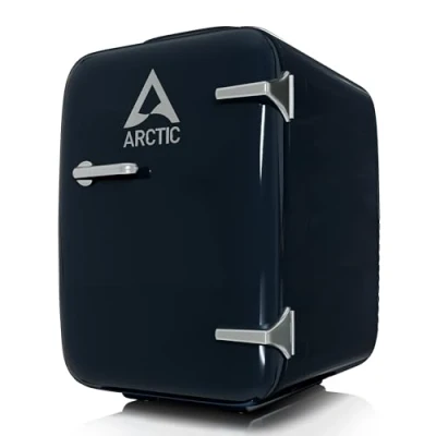 Image of ARCTIC Fridge Mini 4L for Drinks &amp; Cosmetics, with Cooling Heating Function, 12 V DC 220 AC, Ideal Car, Office, Camping Travel, UK Plug Blue