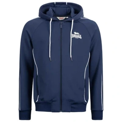 Image of Lonsdale Men&#039;s Achavanich Hooded Sweatshirt, Dark Navy/White, XXXL