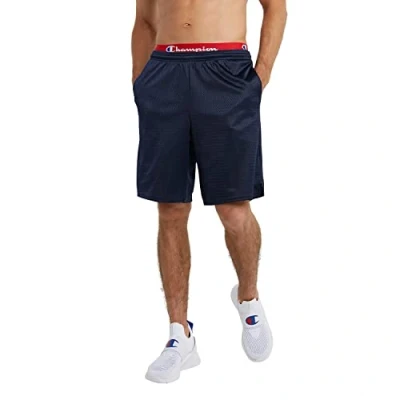 Image of Champion Men&#039;s Long Mesh Short with Pockets, Navy 407q88, 4X Large