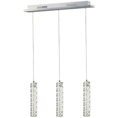 Image of Galaxy Ceiling Pendant 3 Drop LED 4000K X 3W Polished Chrome, Crystal