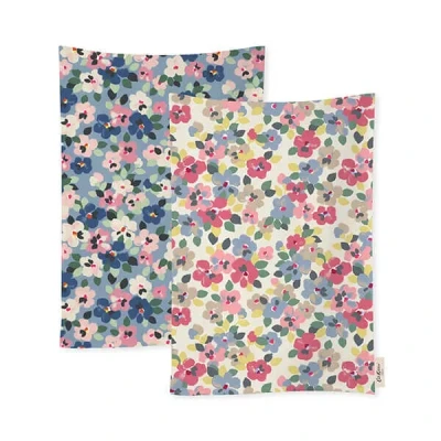 Image of Cath Kidston Painted Pansies Set of 2 Tea Towels