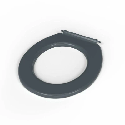 Image of NymaCARE Dark Grey Ring Only Toilet Seat with Stainless Steel Pillar Hinge 260015/DG