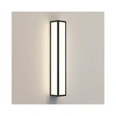 Image of LED Bathroom Flush Wall Light Textured Black IP44, 15.4W