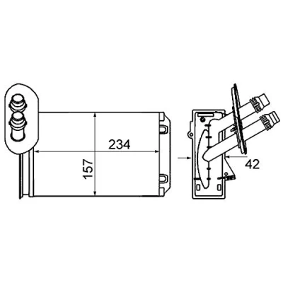 Image of 1J1819031, 1J1819031A, 1J1819031B Heat Exchanger MAHLE ORIGINAL AH 20 000S VOLKSWAGEN: Golf 4, Jetta 3, AUDI: A3 Hatchback
