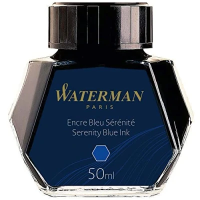 Image of Waterman Fountain Pen Ink Serenity Blue 50ml Bottle