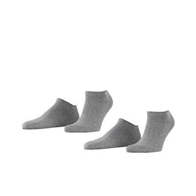 Image of ESPRIT Men&#039;s Basic Uni 2 Pack M SN Cotton Low Cut Plain Pairs Trainer Socks, Grey (Light Melange 3390), 8.5 11