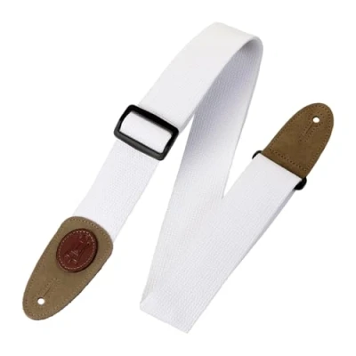 Image of Levy&#039;s MSSC8 WHT 2 inch Cotton Guitar Strap White