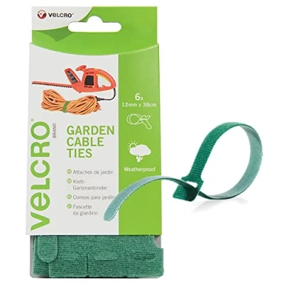 Image of VELCRO® Brand Garden Cable Ties Multi Purpose the Perfect Accessories, Tidy &amp; Organizer Green 12mm x 38cm Set of 6