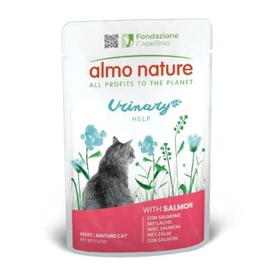 Image of Almo Nature Functional Urinary Help Complete Wet Cat Food for Cats with Tract Sensitivity Fish Proper Functioning of the Urine Disposal System 70g (Pack 30)