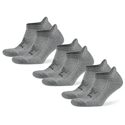 Image of Balega Hidden Comfort Performance No Show Athletic Running Socks for Men and Women (3 Pack), Charcoal, Medium