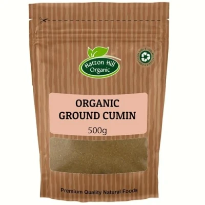Image of Organic Ground Cumin 500g by Hatton Hill Cuminum cyminum, Seed Powder, Aromatic Spice for Authentic Flavours