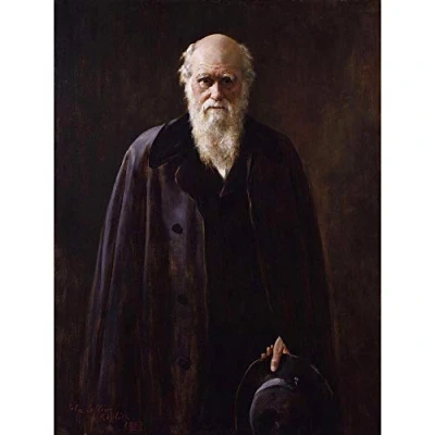 Image of Wee Blue Coo Painting Collier Portrait Scientist Charles Darwin Art Print Poster Wall Decor 12X16 Inch