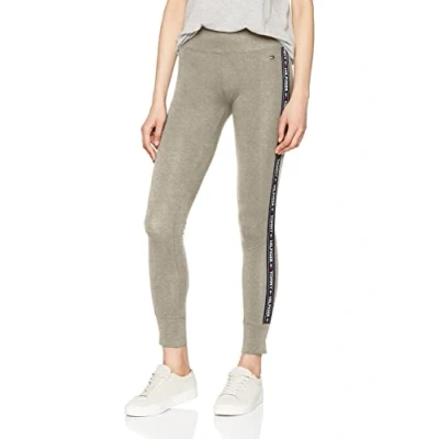 Image of Tommy Hilfiger Womens Side Logo Leggings Cotton Blend 95% Cotton, 5% Polyester Elasticated Waist Regular Fit Medium Rise Size M