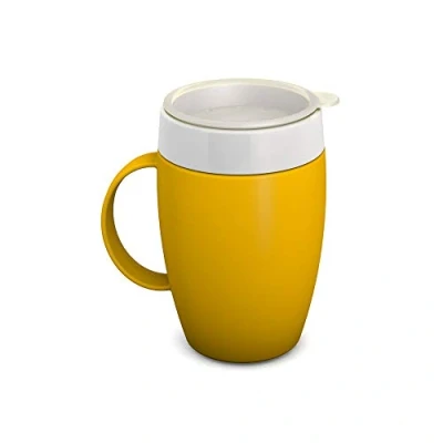 Image of Ornamin Mug with Internal Cone 140 ml Yellow Thermal Function and drinking Lid (Model 905 + 814) / thermo mug, aid, nosey cup, feeding cup