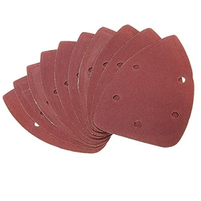 Image of 10pcs Mouse Sander Pads Sanding Sheets 150 Grits 5 Holes Detail Hook and Loop