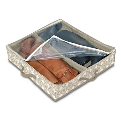 Image of Domopak Living 8001410074300 Case Boots 2 Compartments, Plastic, white, beige, 50 x 60 12 cm