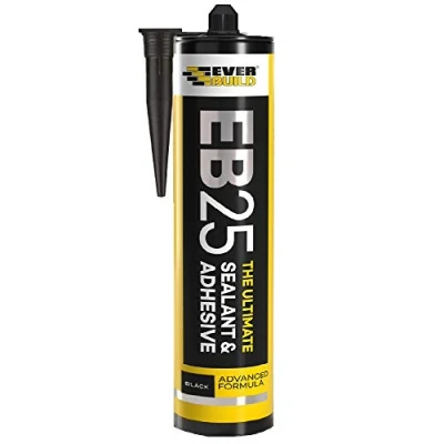 Image of Everbuild EB25 The Ultimate Sealant and Adhesive Cartridge Hybrid Polymer Waterproof Weatherproof Black 300ml