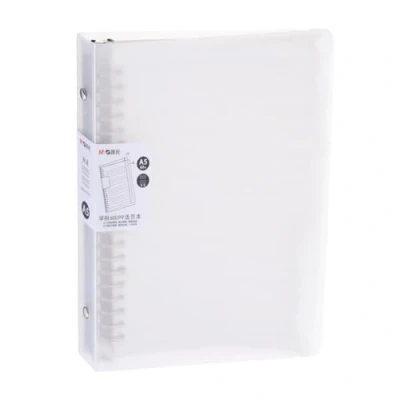 Image of M&amp;G Telescoping Binder Notebook, A5 20 Holes Spiral Ring 60 Sheets Notepaper Refillable with Frosted Cover for Office Home, Grid Lines