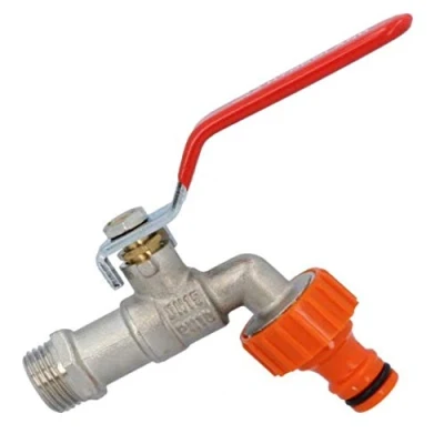 Image of BIB TAP Water Ball Valve Lever Garden 3/4&#039;&#039; with Plastic Hose Plug