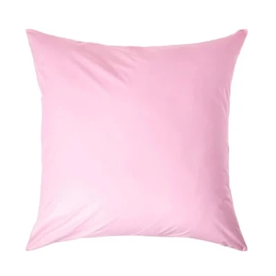 Image of HOMESCAPES Pink Pure Egyptian Cotton Euro Size Pillowcase 60 x cm 200 TC 400 Thread Count Percale Equivalent Large Square Pillow Case with Zip
