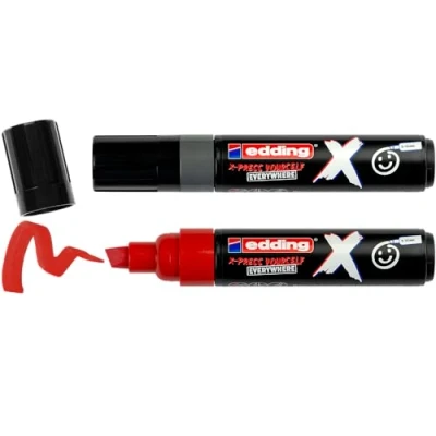 Image of edding X multi marker yay grey color set 2 acrylic paint pens chisel nib 10 mm markers for drawing on t shirts, sneakers, phone cases and more