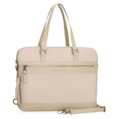 Image of Pepe Jeans Morgan Laptop Bag Beige 41x30x14cm Polyester and PU by Joumma Bags, Beige, One Size,