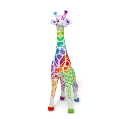 Image of Melissa &amp; Doug Rainbow Giraffe Teddy, Giant Soft Toys, Cuddly Toy Toy, Stuffed Animal Toys for Girls, Plush 3+ Years