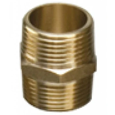 Image of 1/2&quot; Brass Threaded Hexagon Nipple Pack of 2