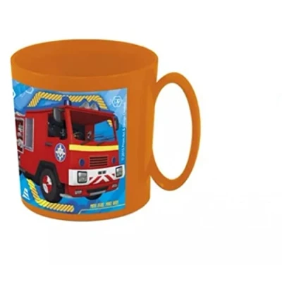 Image of Gold1 Kids Character Licence Mug 350ML Drinking Re Usable Plastic Cup Microwave Safe (Fireman Sam)