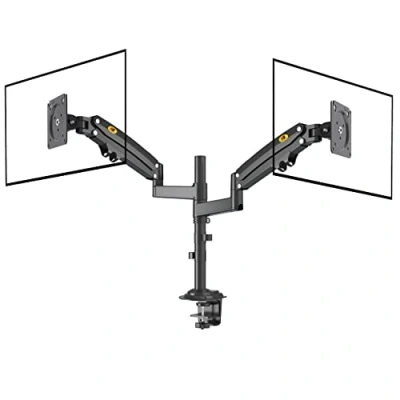 Image of Ergosolid Heavy Duty Swivel Desk Mount with Gas Spring for Two 22 32 Inch LED LCD Monitors, VESA 75mm and 100mm up to 2x12 kg