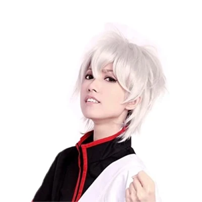 Image of Prettyland Silver grey Wig Short Pixie Fringed Wild Cut Frisur Straight Cosplay Daily C323