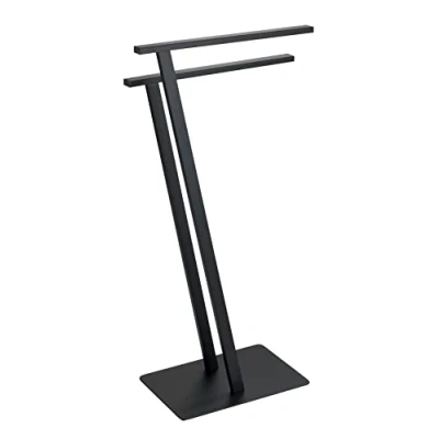 Image of WENKO Lirio Towel Stand Matt Black, Metal, 20 x 76.5 40 cm