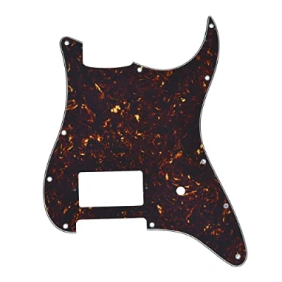 Image of Dopro 11 Hole ST Strat One Humbucker Guitar Pickguard Scratch Plate for FD Delonge Dark Tortoise