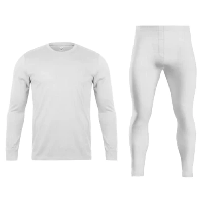 Image of Orbiz Men’s Thermal Underwear Set Heat Retaining Long Sleeve Top &amp; Bottoms, Base Layer for Outdoor Activities, Ultimate Warmth Perfect Winter Cold Weather (XX Large, White)