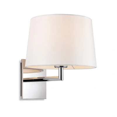 Image of Grand Wall Lamp Chrome with Round Tapered Cream Shade