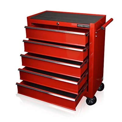 Image of US PRO TOOLS Tool Chest Box Roller Cabinet RED
