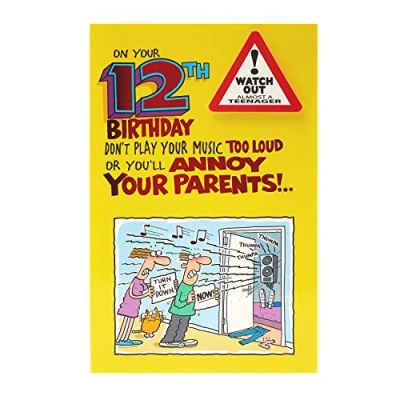 Image of UK Greetings 12th Birthday Card for Him/Friend Funny Design