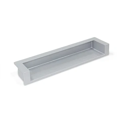 Image of Emuca Modena Furniture Handle, 128 mm (5 inch) Interaxis, L 137mm (5,4 inch), Silver Painted, Zamak, 10 ut