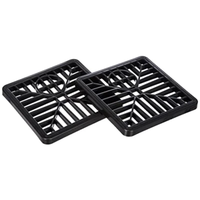 Image of Merriway BH05743 (2 Pcs) Plastic Gulley Grid, 150mm (6 Inch) Square Black Pack of 2 Pieces