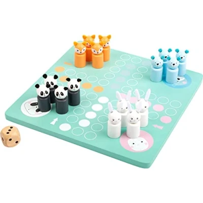 Image of Small Foot 11462 Little Bears Ludo Made of Wood, a Colourful Parlour Game with Animal Figures