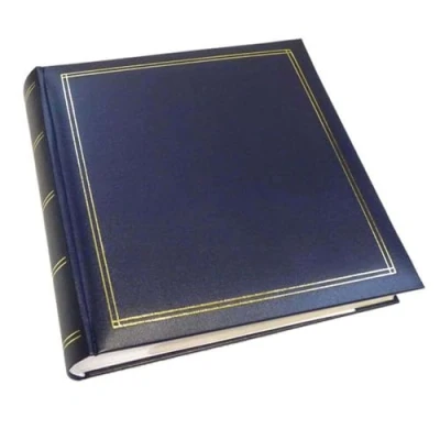 Image of walther Design Photo Album Blue 200 Photos 13 x 18 cm Memo Slip in Imitation Leather with Embossing, Monza ME 139 L