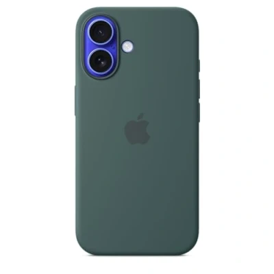 Image of Apple Silicone Back Cover Green MagSafe iPhone 16
