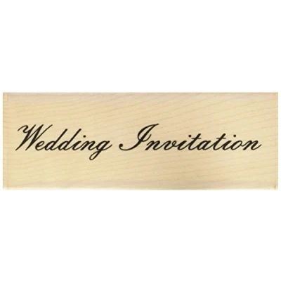 Image of Art Stamps Wedding Invitation Script Fun Stamp, Black,14 x 80 mm