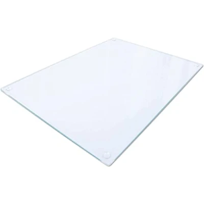 Image of Deenz Clear Tempered Glass Kitchen Worktop Saver/Chopping Board Surface Protector 60 X 40Cm (Square Corner)
