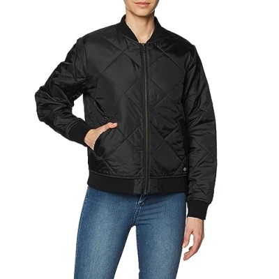 Image of Dickies, Women&#039;s, QUILTED BOMBER JACKET, BLACK, S